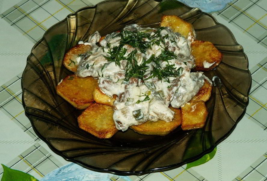 Подосиновики, тушеные в сметане