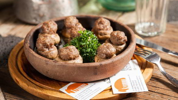 ШАГ 7. шампиньоны, фаршированные мясом