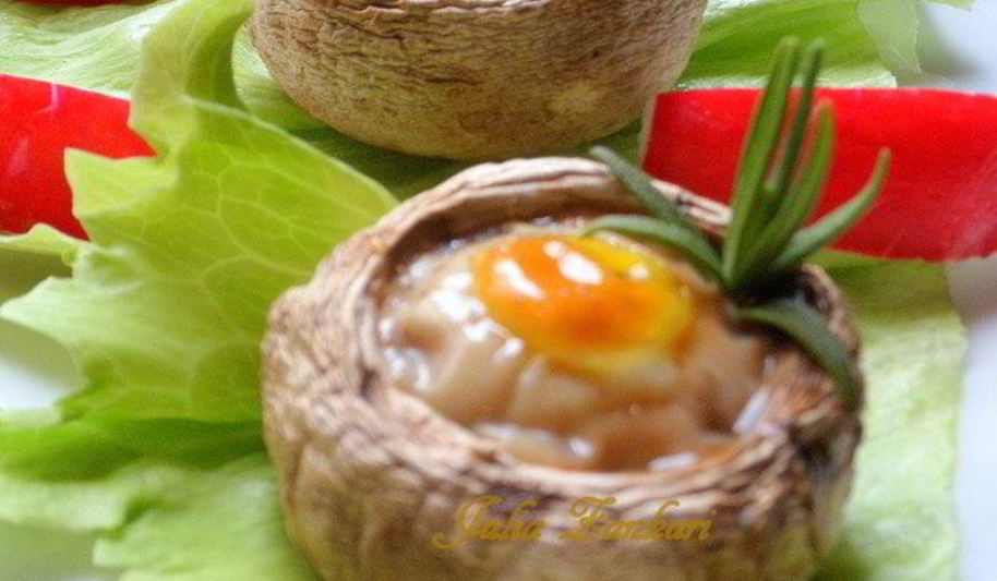 Рецепт шампиньоны, фаршированные перепелиными яйцами