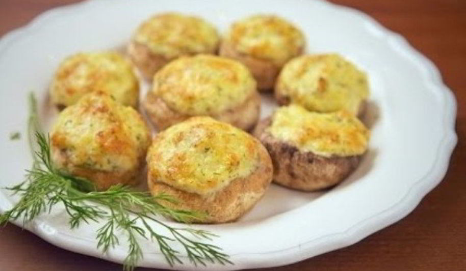Рецепт шампиньоны с сыром и чесноком в духовке