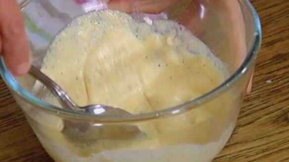 ШАГ 7. шампиньоны с зеленым помидором, жаренным в кляре