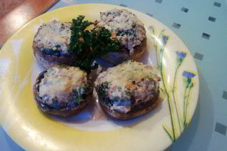 Шампиньоны запеченные со сливочным сыром