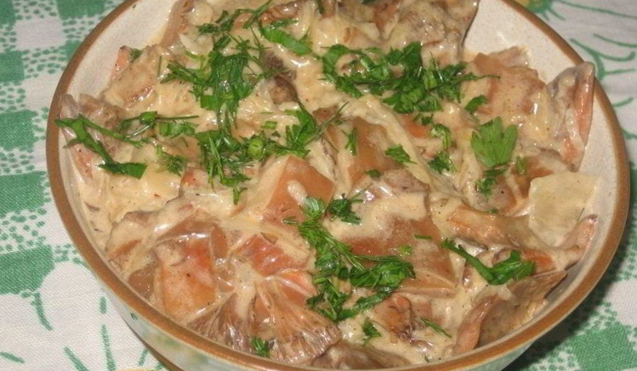 Рецепт тушеные рыжики