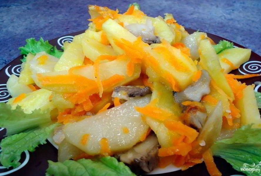 Вешенки, тушенные с картошкой