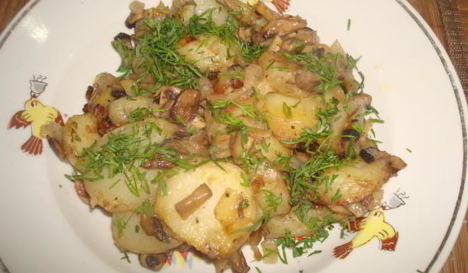 Рецепт жаренка с грибами