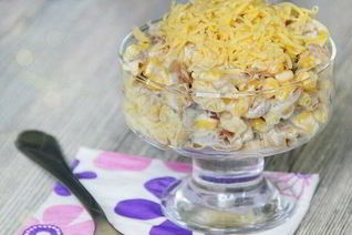 Жаренные грибы с сыром и кукурузой