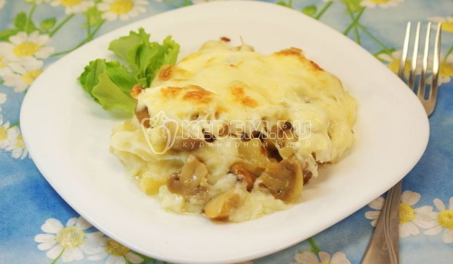 Рецепт картофельное пюре под шампиньонами