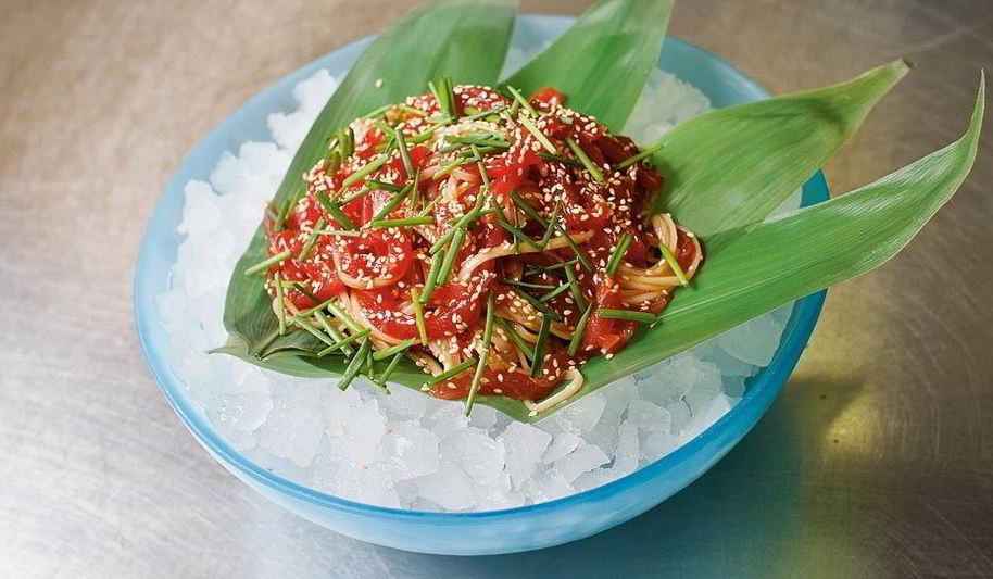 Рецепт холодная лапша с тунцом