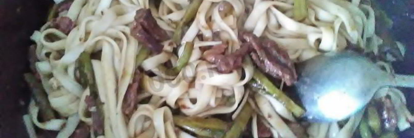 Китайская лапша с говядиной в соусе терияки