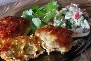 Рубленые куриные котлеты с сыром