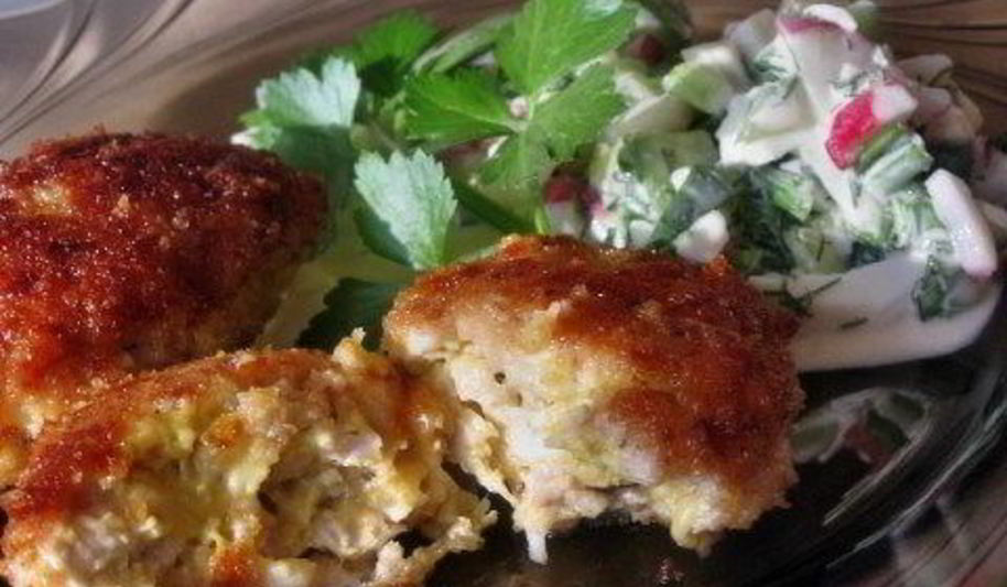 Рецепт рубленые куриные котлеты с сыром