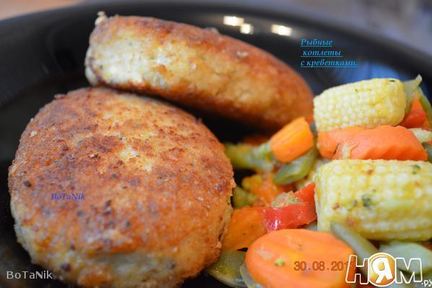 Рыбные котлеты с креветками