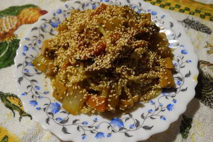 Лапша с сыром тофу