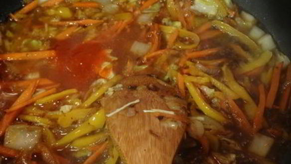 ШАГ 15. лапша с сыром тофу