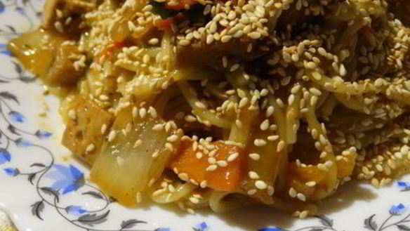 ШАГ 18. лапша с сыром тофу