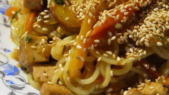 ШАГ 20. лапша с сыром тофу