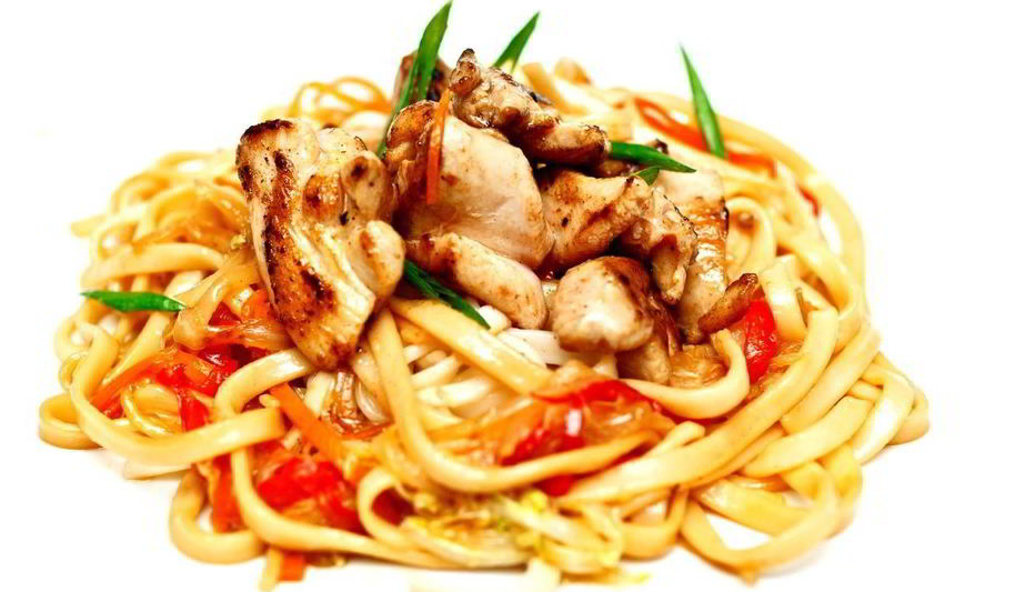 Рецепт лапша удон с курицей и овощами