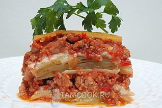 Капустная лазанья с фаршем