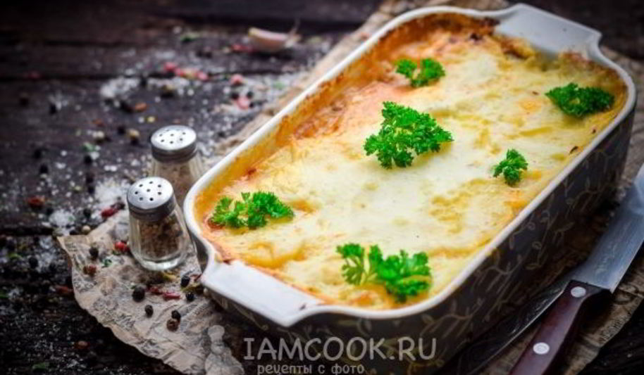 Рецепт картофельная лазанья с фаршем