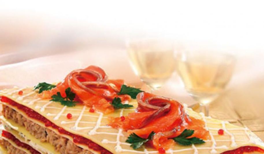 Рецепт холодная рыбная лазанья