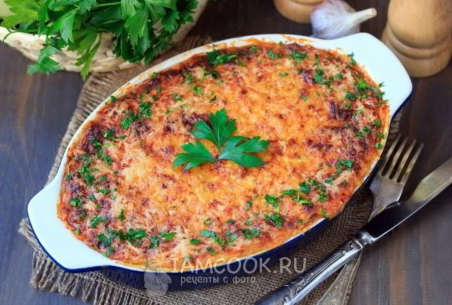 Лазанья из кабачков с фаршем