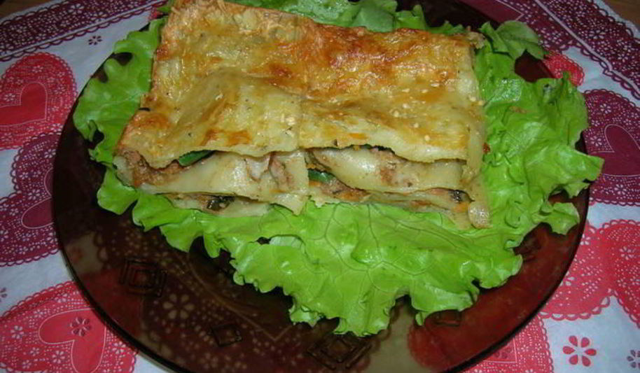 Рецепт лазанья мясо-шпинатная