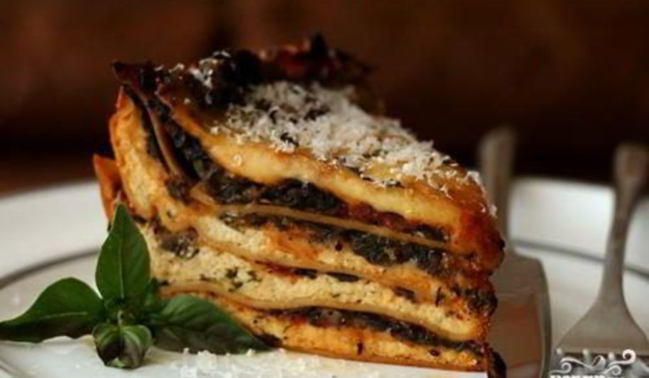 Рецепт лазанья с грибами и шпинатом