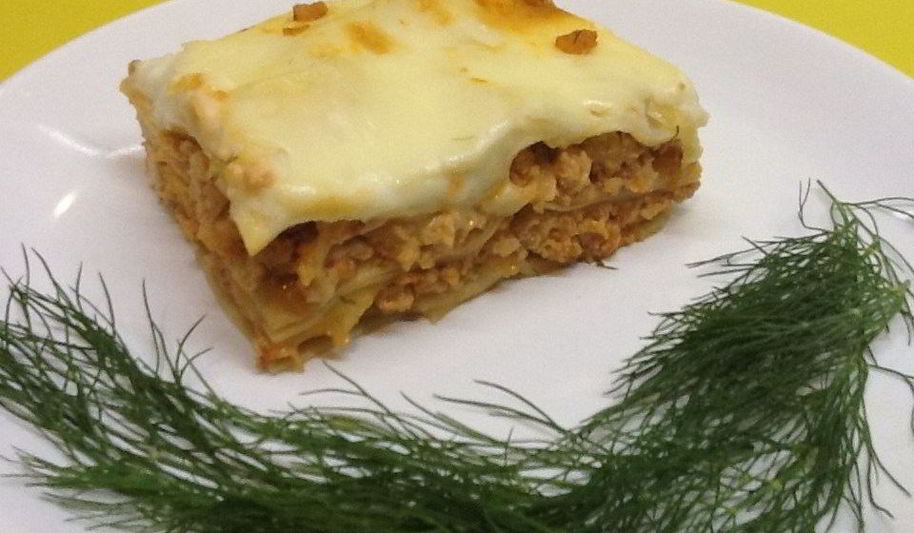 Рецепт лазанья с куриным фаршем
