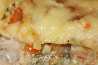 Лазанья с курицей и грибами