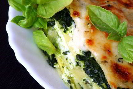 Лазанья со шпинатом и рикоттой