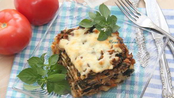 ШАГ 12. мясная лазанья со шпинатом
