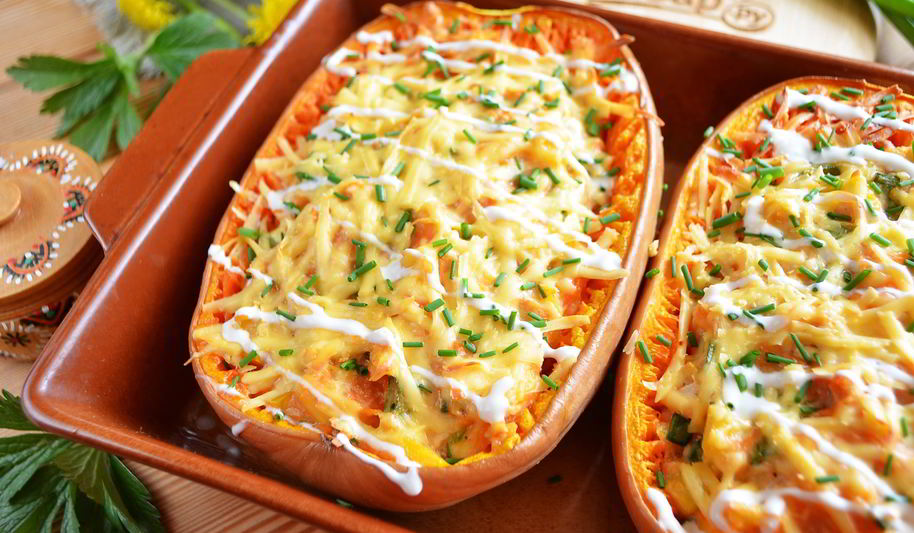 Рецепт фаршированная тыква-спагетти курицей