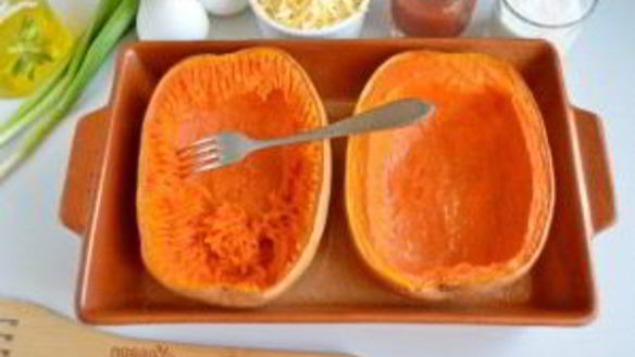 ШАГ 4. фаршированная тыква-спагетти курицей