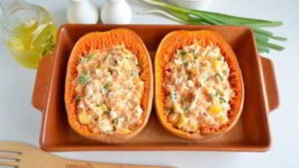 ШАГ 6. фаршированная тыква-спагетти курицей