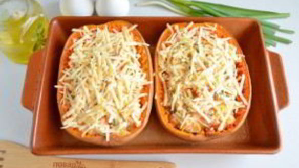 ШАГ 7. фаршированная тыква-спагетти курицей
