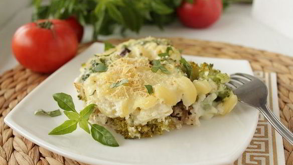 ШАГ 9. гратен из макарон, куриной грудки и брокколи