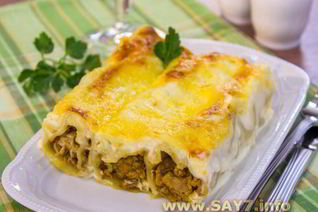 Каннеллони с индейкой и белыми грибами