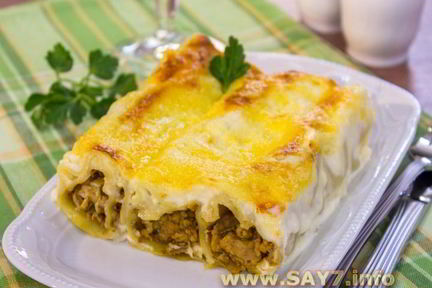 Каннеллони с индейкой и белыми грибами