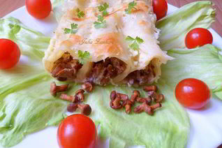 Каннелони с лисичками в сливочном соусе