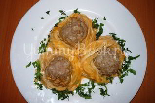 Макароны Гнезда с фаршем из мультиварки