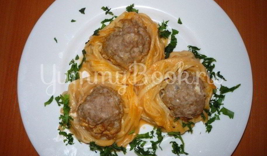 Рецепт макароны гнезда с фаршем из мультиварки