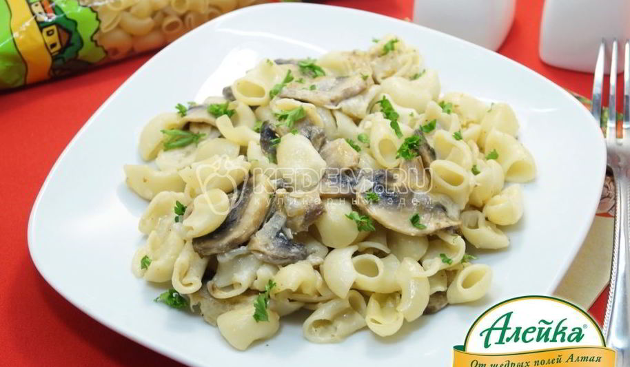 Рецепт макарон с грибами