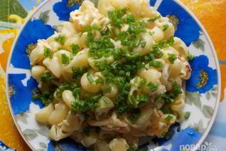 Макароны с колбасным сыром