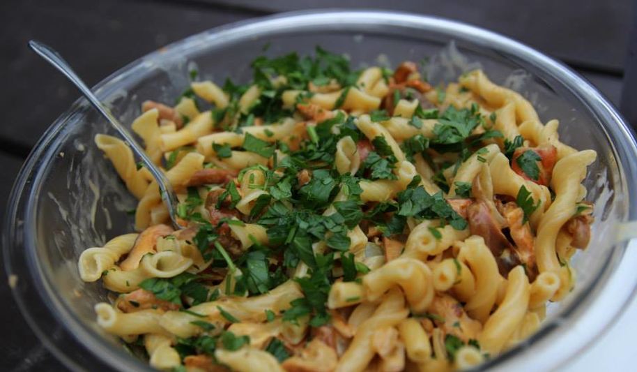 Рецепт макароны с лисичками