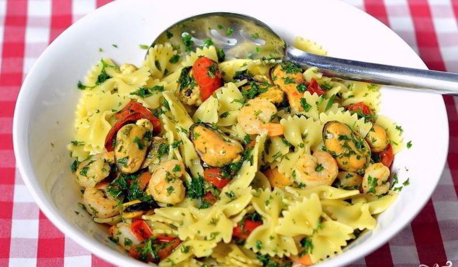 Рецепт макароны с мидиями