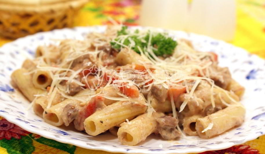 Рецепт макароны с мясом и овощами