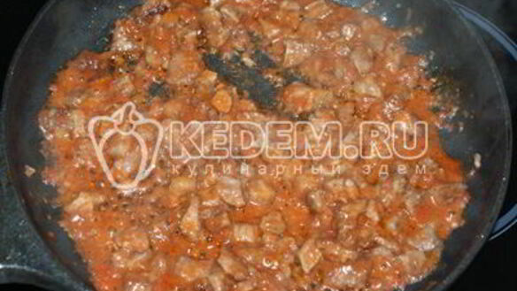 ШАГ 4. макароны с мясом и овощами