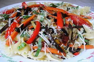 Макароны с овощами