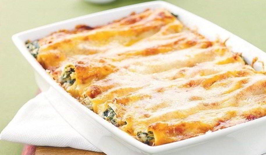 Рецепт паста каннеллони с овощами с сыром и соусом бешамель