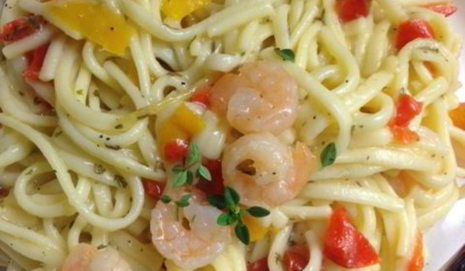 Рецепт паста с креветками и перцем в сливочном соусе